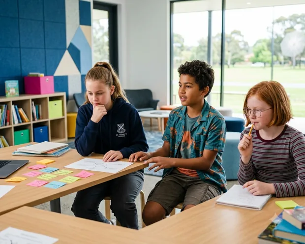 A child speaking confidently to the group